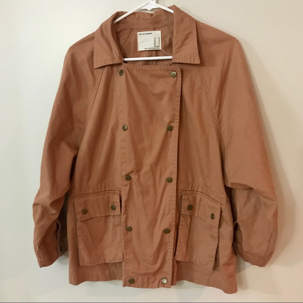 Life in Progress Peachy Tan Anorak Utility Jacket